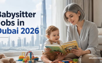 Babysitter Jobs in Dubai 2026 featured image showing a professional babysitter caring for a child in a modern Dubai home.