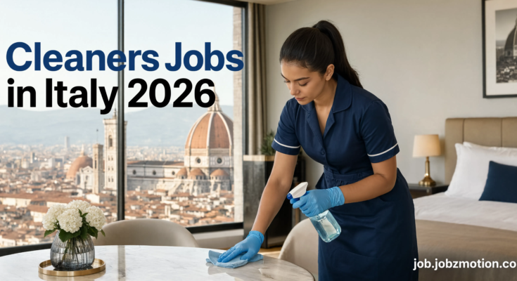 Cleaners Jobs in Italy 2026 offer employment opportunities in hotels, healthcare facilities, offices, and commercial buildings across the country.